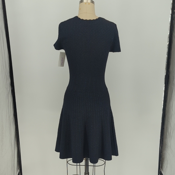 00082 Torn Ronny Kobo Knit A Line Dress Black Blue size Small fall spring preppy - Picture 2 of 9